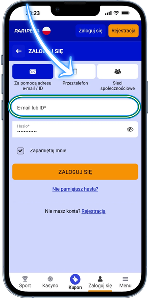 Paripesa login Podaj email lub numer telefonu