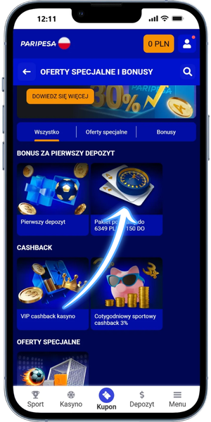Paripesa bonus Aktywuj promocję