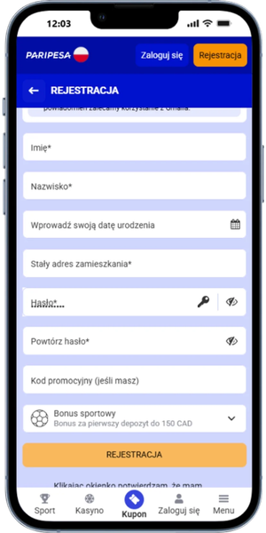 Paripesa bonus Utwórz konto gracza